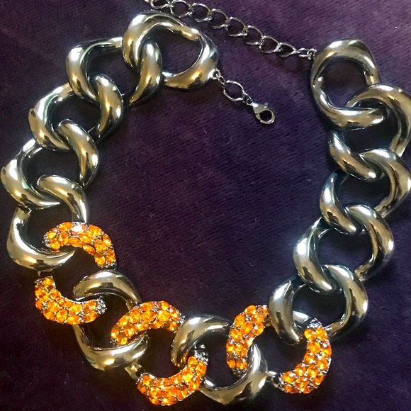 Kenneth J Lane Statement Chunky Links Vintage Necklace - Picture 5 of 7